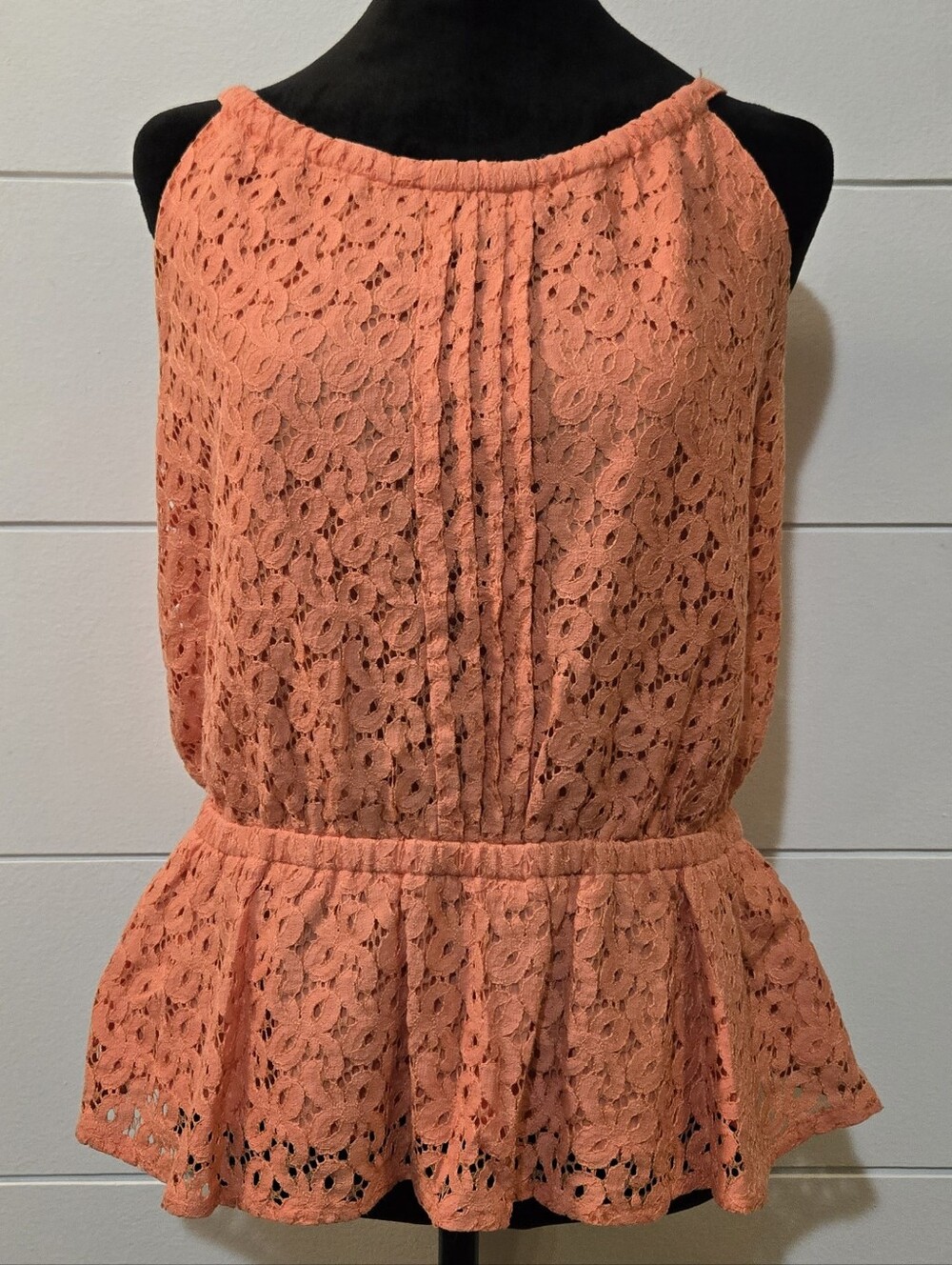 Nicole Coral Lace Peplum Camisole